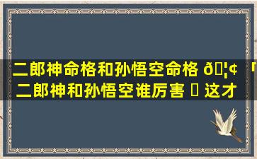 二郎神命格和孙悟空命格 🦢 「二郎神和孙悟空谁厉害 ☘ 这才是符合」